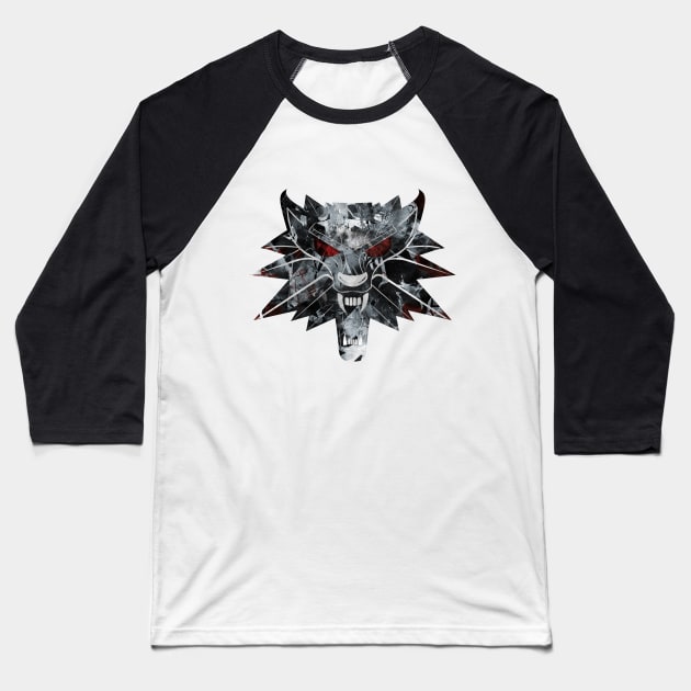 The Witcher Medallion in Watercolor Baseball T-Shirt by Vaelerys